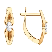 Серьги из золота с фианитами