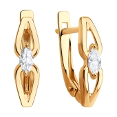 Серьги из золота с фианитами