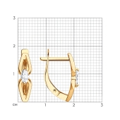 Серьги из золота с фианитами