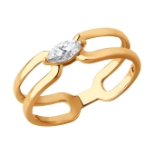 Кольцо из золота с фианитом