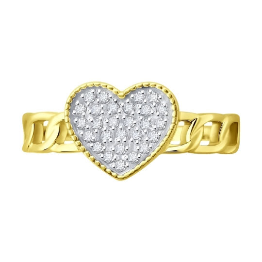 Кольцо из белого золота с выращенными бриллиантами