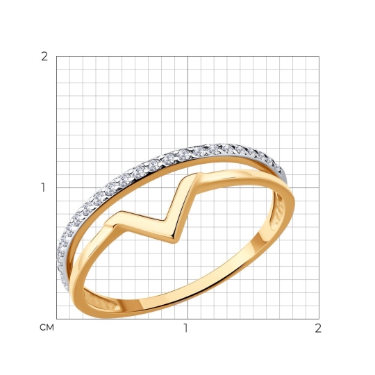 Кольцо из золота с фианитами