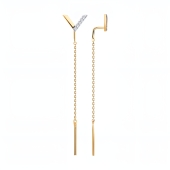 Серьги из золота с фианитами