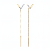 Серьги из золота с фианитами