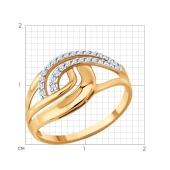 Кольцо из золота с фианитами