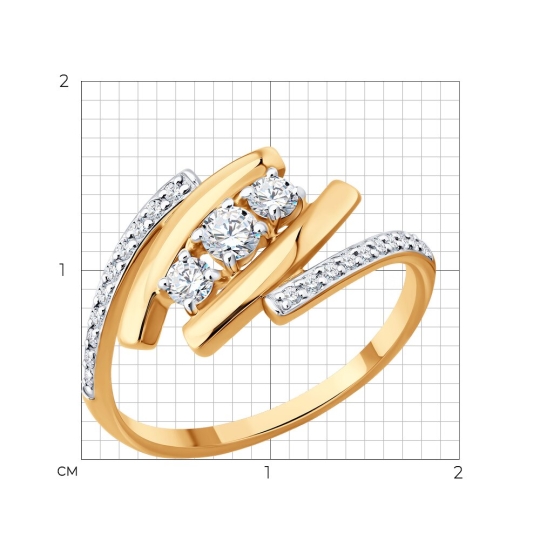 Кольцо из золота с фианитами