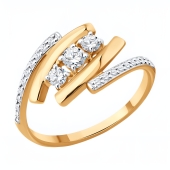 Кольцо из золота с фианитами