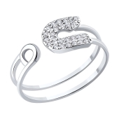 Кольцо из белого золота с фианитами