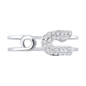 Кольцо из белого золота с фианитами