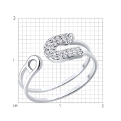 Кольцо из белого золота с фианитами