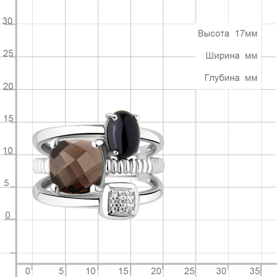 Кольцо из серебра с фианитами