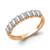 Кольцо из серебра с позолотой и фианитами