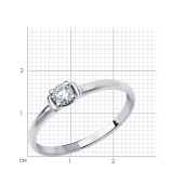 Кольцо из белого золота с фианитом