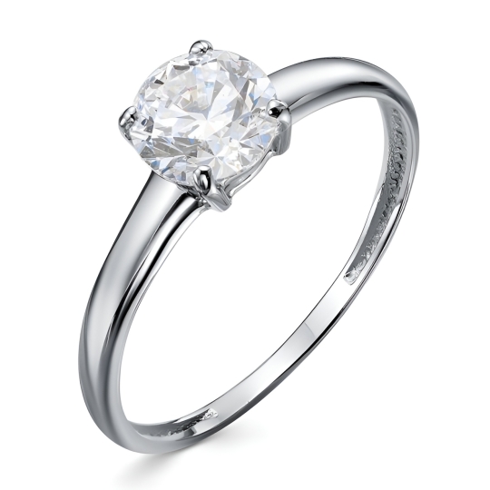 Кольцо из белого золота с бриллиантом