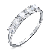 Кольцо из белого золота с выращенными бриллиантами