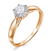 Кольцо из золота с выращенным бриллиантом