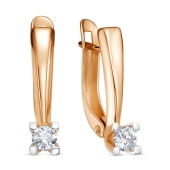 Серьги из золота с выращенными бриллиантами