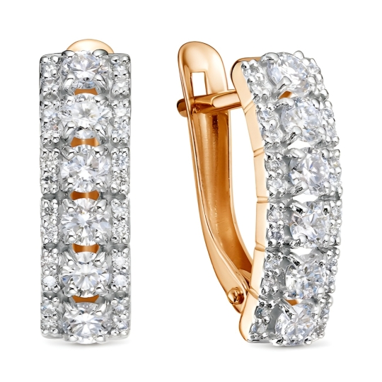 Серьги из золота с фианитами