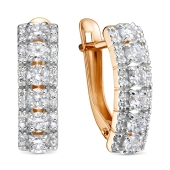 Серьги из золота с выращенными бриллиантами