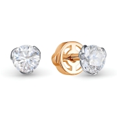 Серьги из золота с выращенными бриллиантами