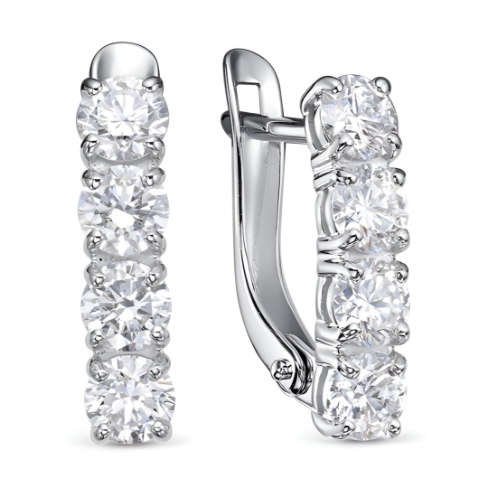 Серьги из белого золота с ситаллами танзанит