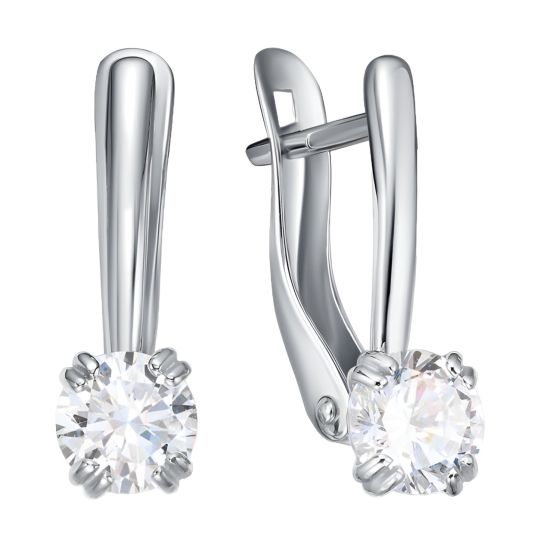 Серьги из золота с фианитами