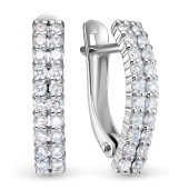 Серьги из белого золота с выращенными бриллиантами