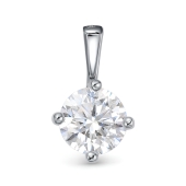 Подвеска из белого золота с выращенным бриллиантом