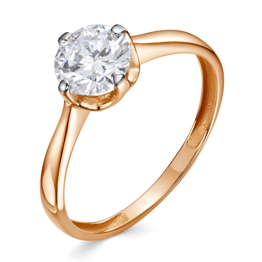 Кольцо из золота с коньячными фианитами "Крокодил"