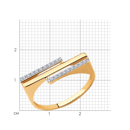 Кольцо из золота с фианитом