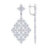 Серьги из серебра с фианитами
