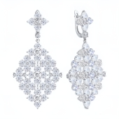 Серьги из серебра с фианитами