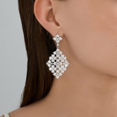 Серьги из серебра с фианитами