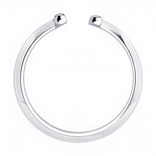 Кольцо из серебра с черными фианитами