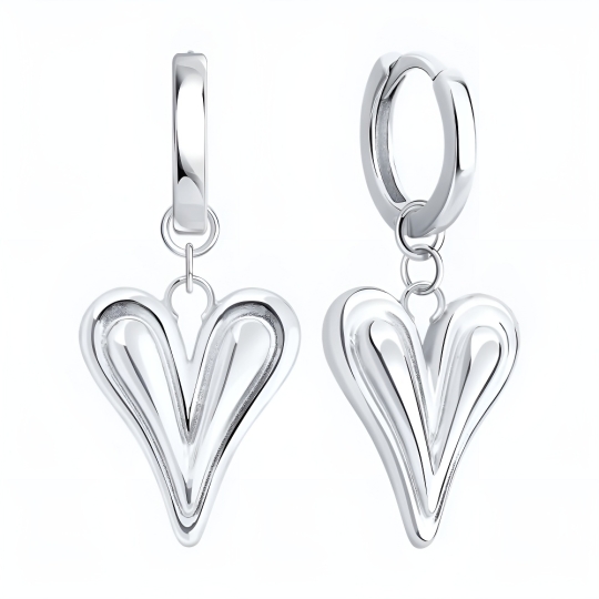 Серьги из серебра с фианитами