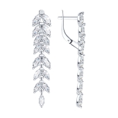 Серьги из серебра с фианитами