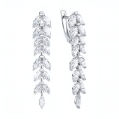 Серьги из серебра с фианитами