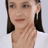 Серьги из серебра с фианитами