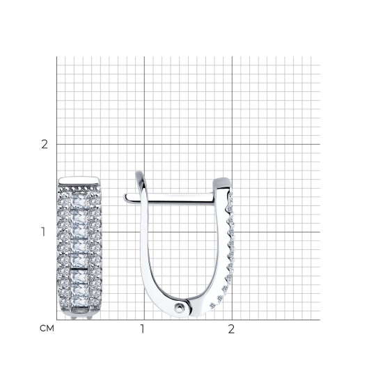 Серьги из серебра с фианитами