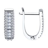 Серьги из серебра с фианитами