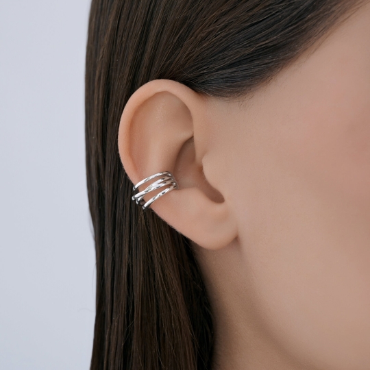 Серьги из серебра с ювелирными кристаллами