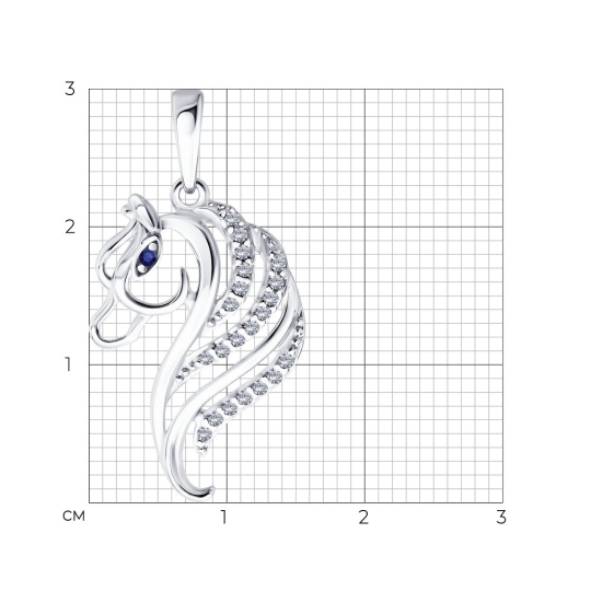 Подвеска из серебра с позолотой и фианитом