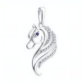 Подвеска из серебра с фианитами