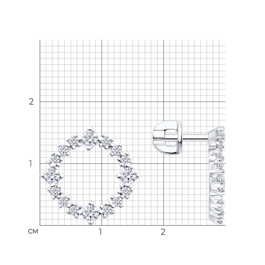 Серьги из серебра с фианитами