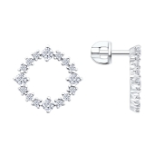 Серьги из серебра с фианитами