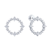 Серьги из серебра с фианитами