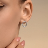 Серьги из серебра с фианитами