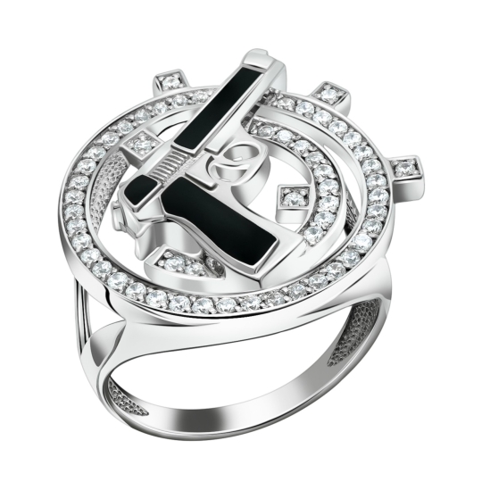 Кольцо из серебра с фианитами