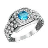 Кольцо из серебра с фианитами