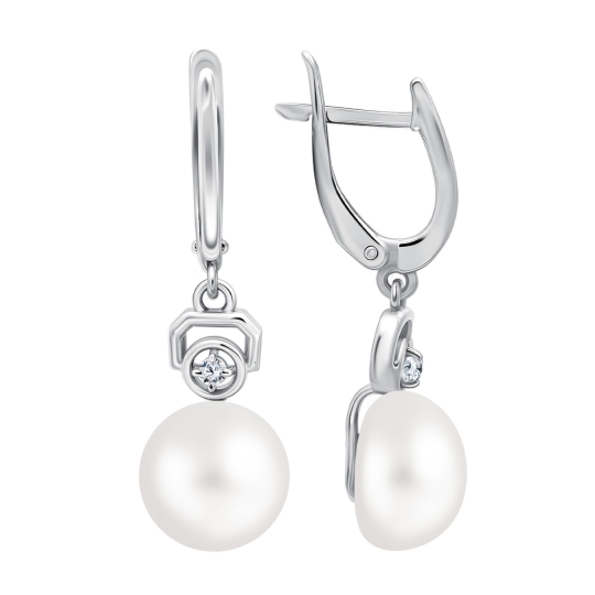 Серьги из серебра с бриллиантами